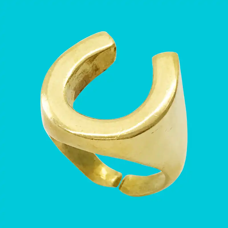 انگشتر گالری عزیزی طرح نعل مدل 15837