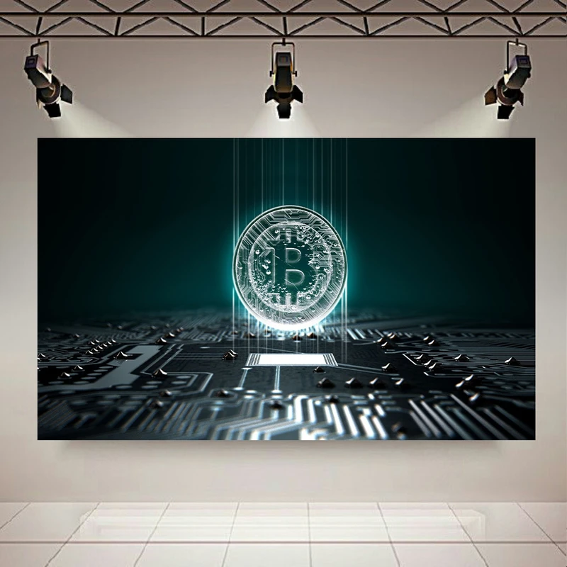تابلو بوم طرح بیت کوین مدل Digital BTC کد AR2390