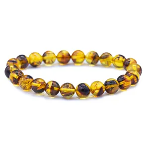 دستبند مردانه مانا جم مدل سنگ کهربا