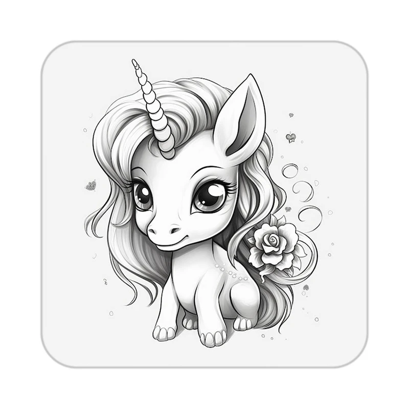 زیر لیوانی کاکتی طرح اسب تک شاخ و یونیکورن مدل mp31273