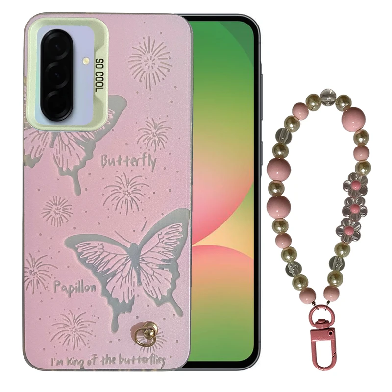 کاور مدل SO COOL طرح پروانه کد SC01 مناسب برای گوشی موبایل سامسونگ Galaxy A36 به همراه بند آویز