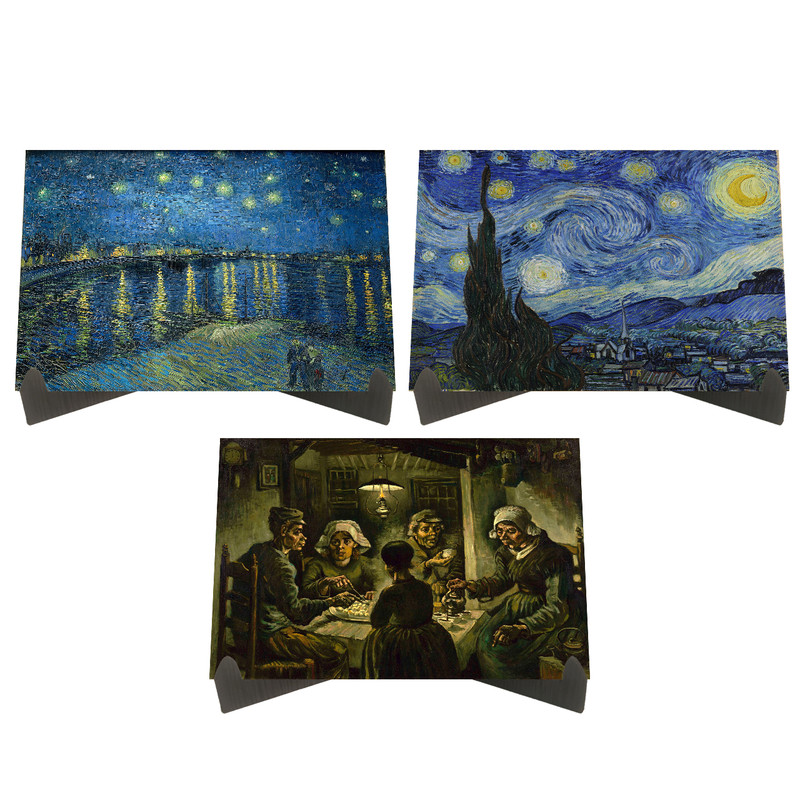 تابلو شاسی رومیزی مدل آثار ونسان ونگوگ کد LS2369 مجموعه 3 عددی
