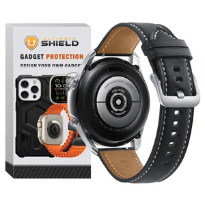Ultimate Shield band model Leather SM suitable for Galaxy Watch 4/5/6/7/FE size 40/43/44/46/47mm smartwatch