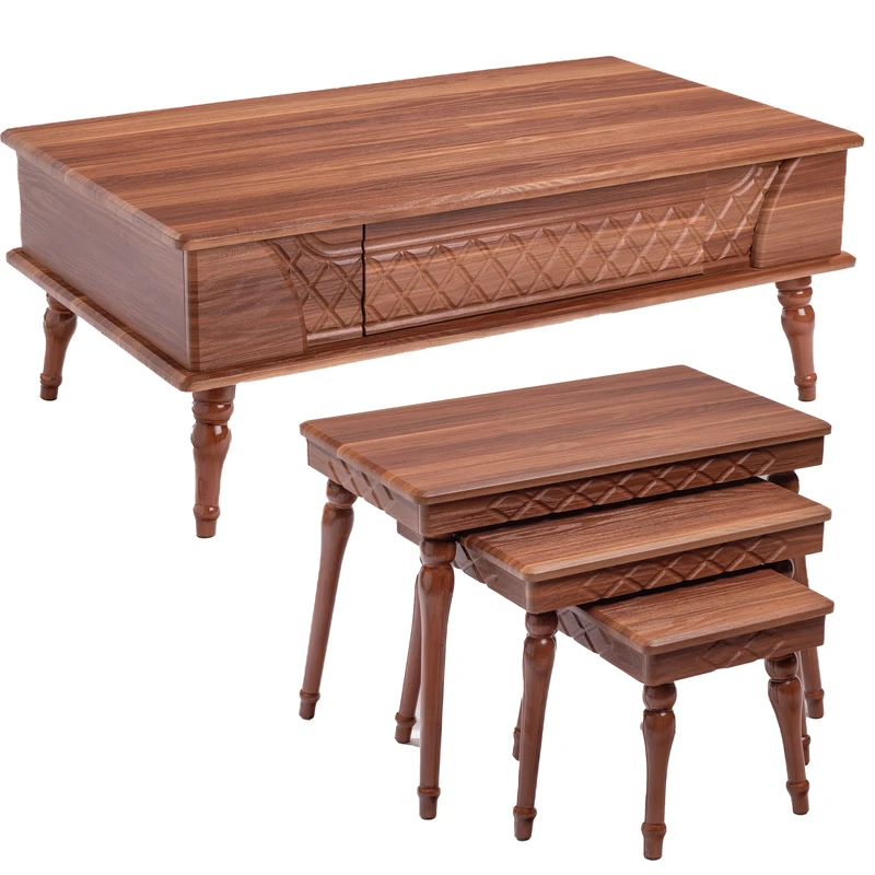 میز پذیرایی میز مارکت مدل الماس مجموعه 4 عددی