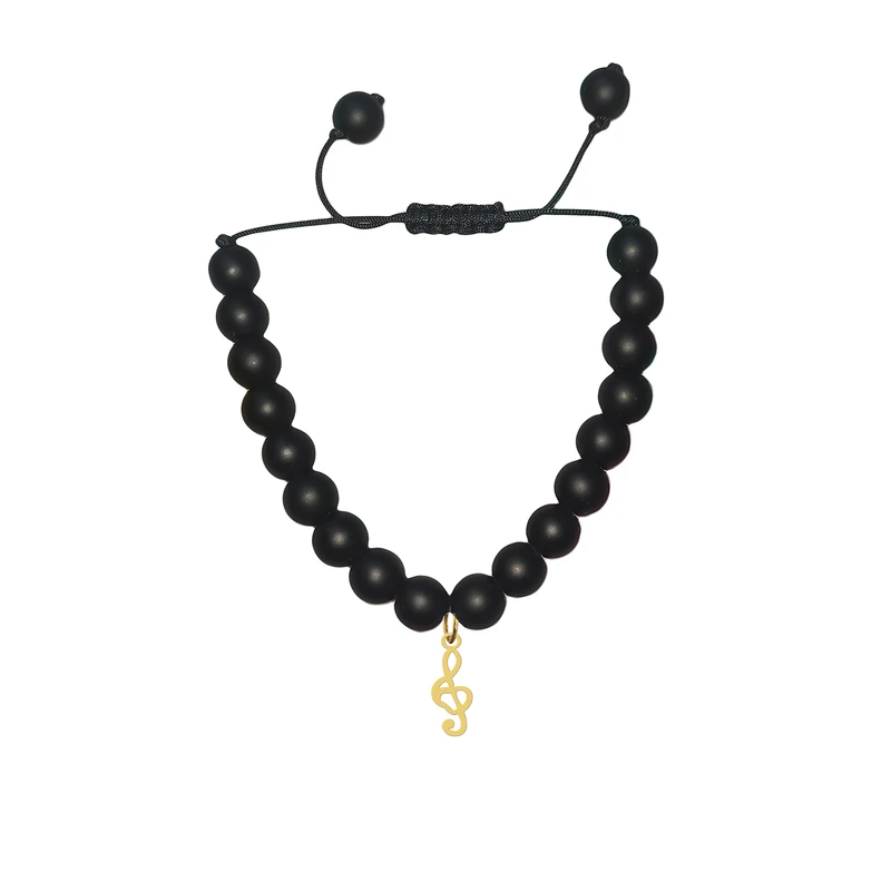 دستبند مهره ای زنانه هایکا مدل نت موسیقی کد bd.h 31