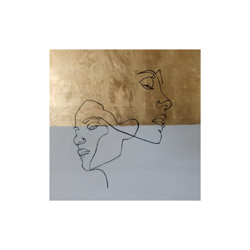  تابلو نقاشی ورق طلا مدل زن و مرد کد 66