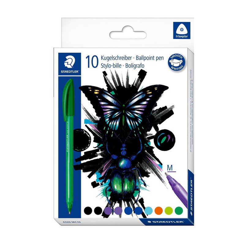 خودکار ۰.۸ میلی متری استدلر مدل ballpoint مجموعه 10 عددی