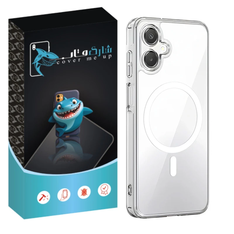 کاور شارک قاب مدل مگ سیف شفاف مناسب برای گوشی موبایل سامسونگ Galaxy A07