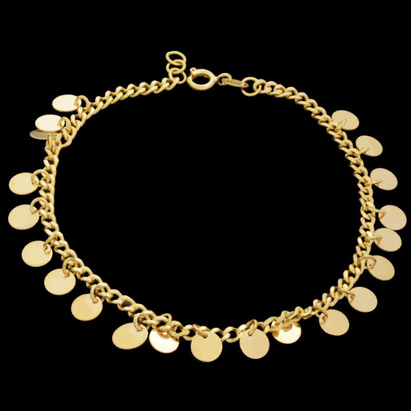 دستبند طلا 18 عیار زنانه الن نار مدل پولکي گرد کد EN13