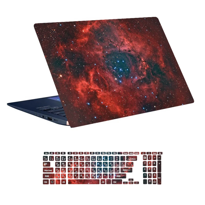 استیکر لپ تاپ توییجین و موییجین طرح Space کد 133 مناسب برای لپ تاپ 15.6 اینچ به همراه برچسب حروف فارسی کیبورد 