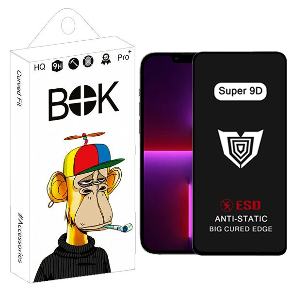 محافظ صفحه نمایش بوک مدل Super 9D مناسب برای گوشی موبایل اپل iPhone 13 Pro Max / 14 Plus