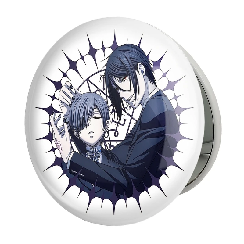آینه جیبی خندالو طرح سباستین و شیل انیمه خادم سیاه Black Butler مدل تاشو کد 16327 