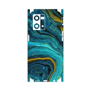 MAHOOT Turquoise marblewith golden streaks-FullSkin Cover Sticker for Oppo Reno 8 4G