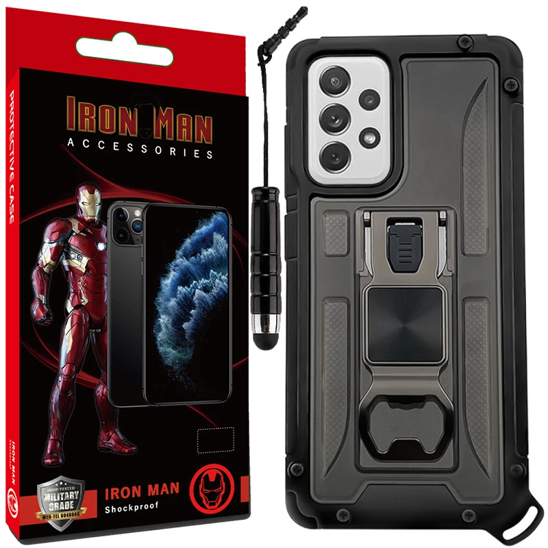  کاور آیرون من مدل Shock Proof مناسب برای گوشی موبایل سامسونگ Galaxy A72 4G / A72 5G به همراه قلم لمسی