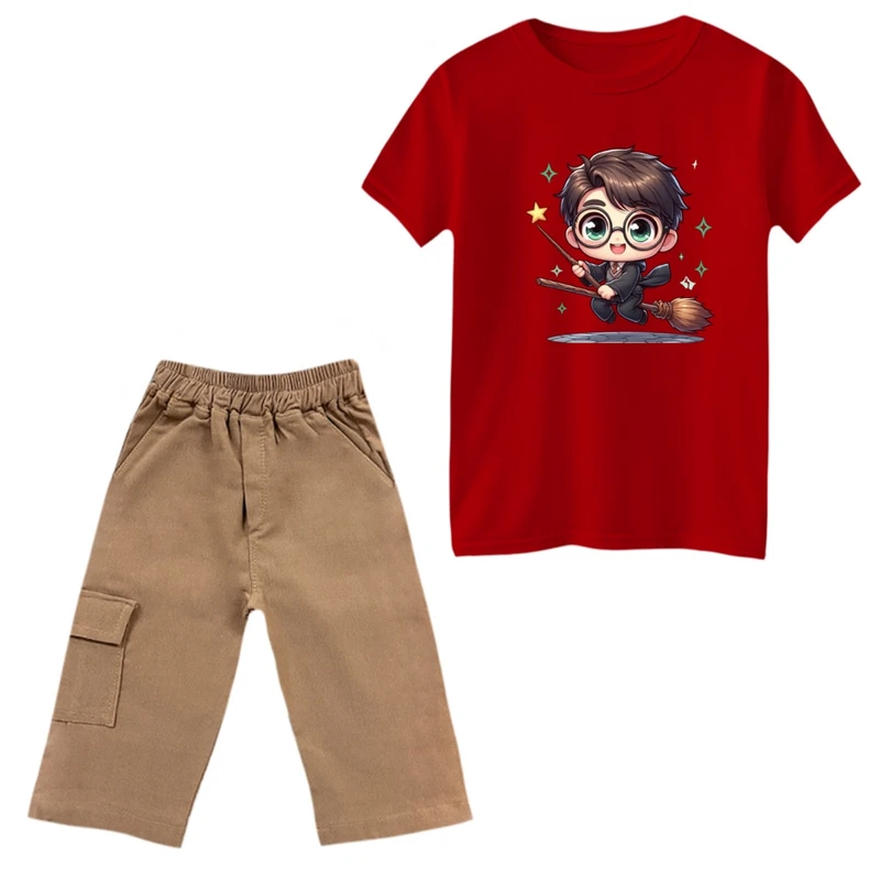 ست تی‌شرت و شلوارک پسرانه مدل هری پاتر کد 9