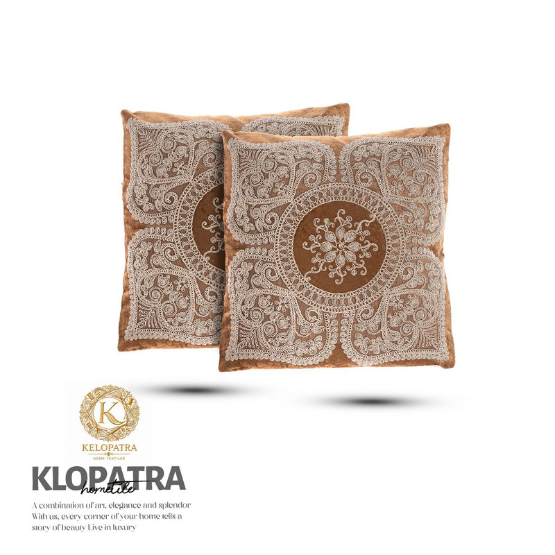 کاور کوسن طرح چهار پر سایز 42x42 سانتی متر مجموعه ۲ عددی