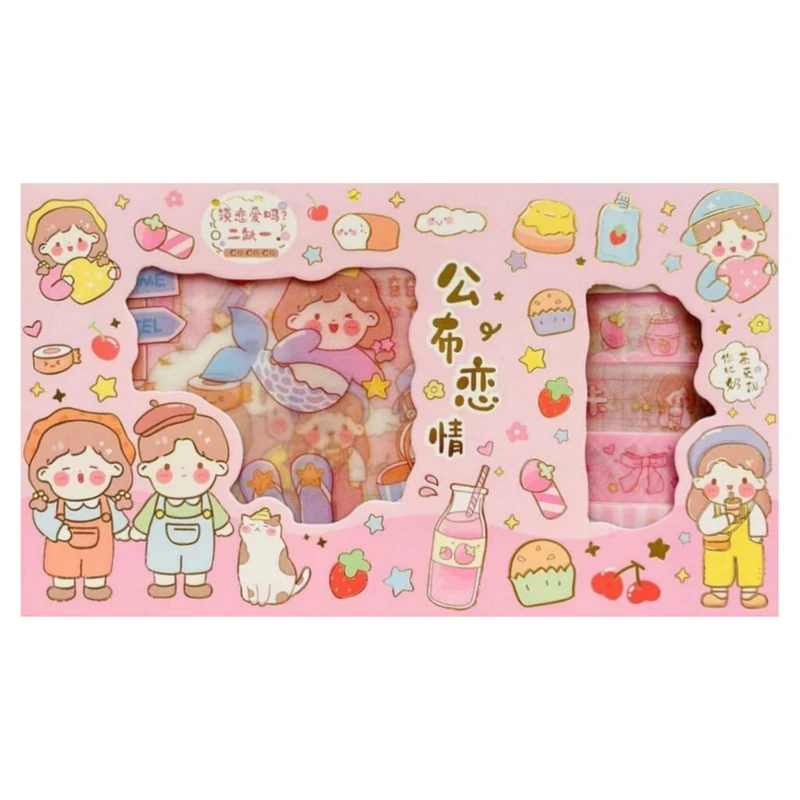 چسب کاغذی مدل واشی و استیکر کد 03 عرض 1.5 سانتی متری مجموعه 9 عددی