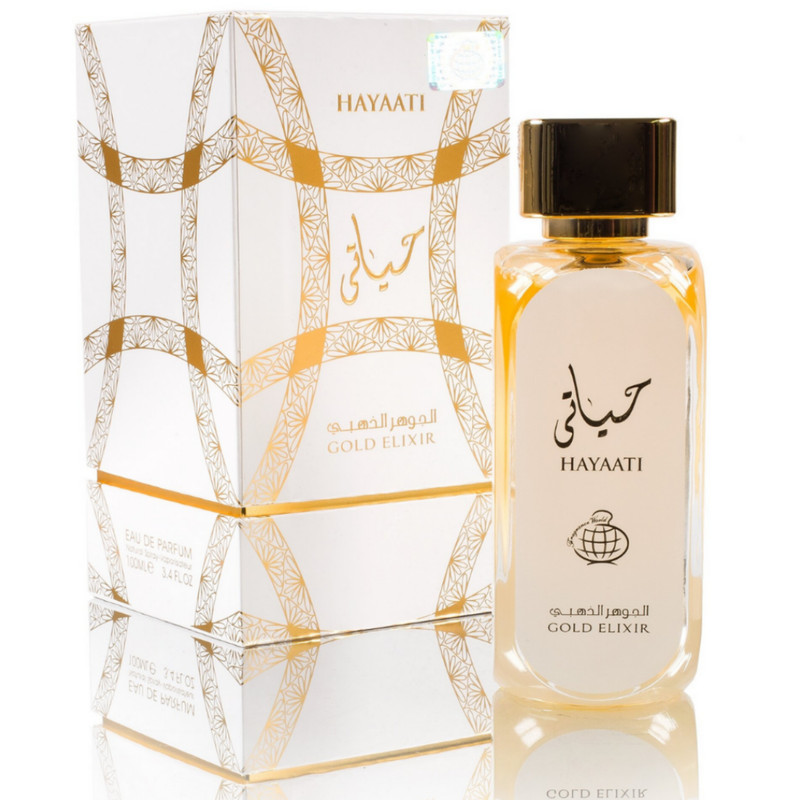 ادوپرفیوم فراگرنس ورد مدل HAYAATI GOLD ELIXIR حجم 100 میلی‌لیتر