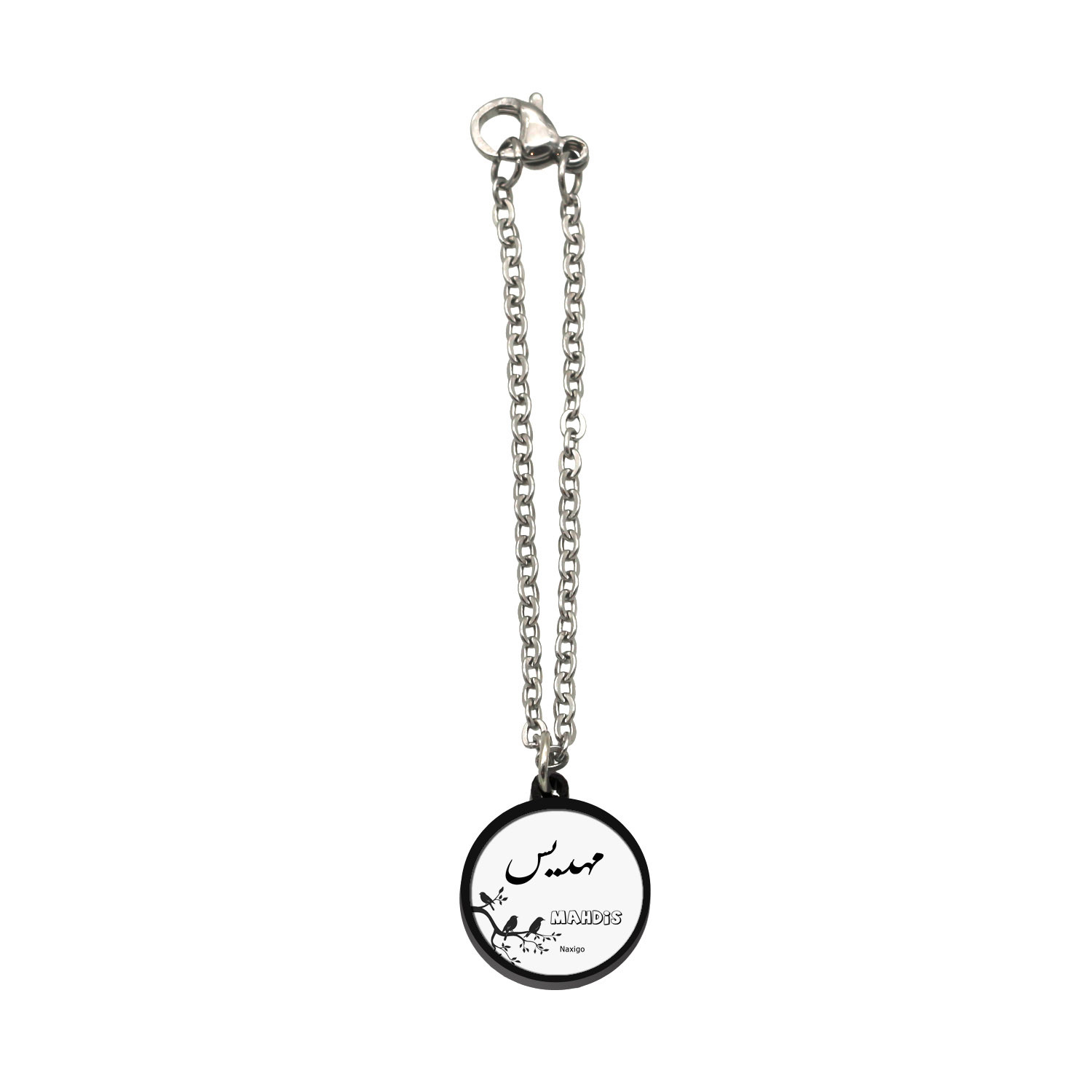 آویز ساعت زنانه ناکسیگو مدل شب تاب طرح مهدیس کد AW9101