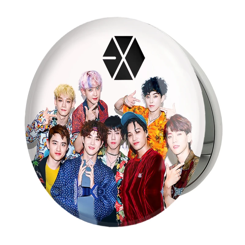 آینه جیبی خندالو طرح گروه موسیقی اکسو EXO مدل تاشو کد 2830 