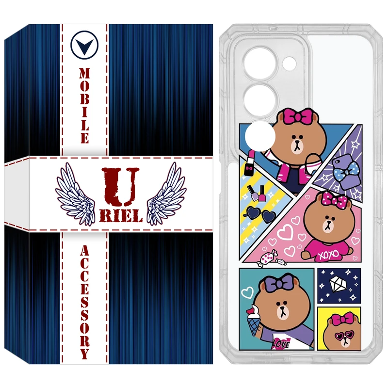 کاور یوریل مدل Clear کد 13 طرح Brown مناسب برای گوشی موبایل شیائومی Redmi 15 4G