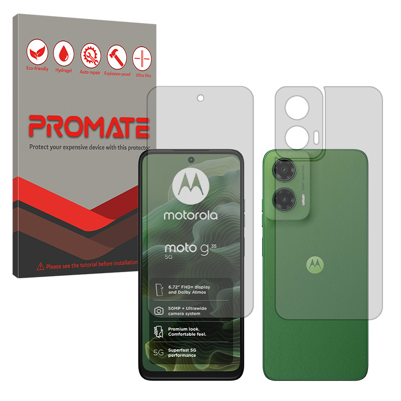 محافظ صفحه نمایش مات پرومیت مدل Resistant مناسب برای گوشی موبایل موتورولا Moto G35 به همراه محافظ پشت گوشی موبایل 