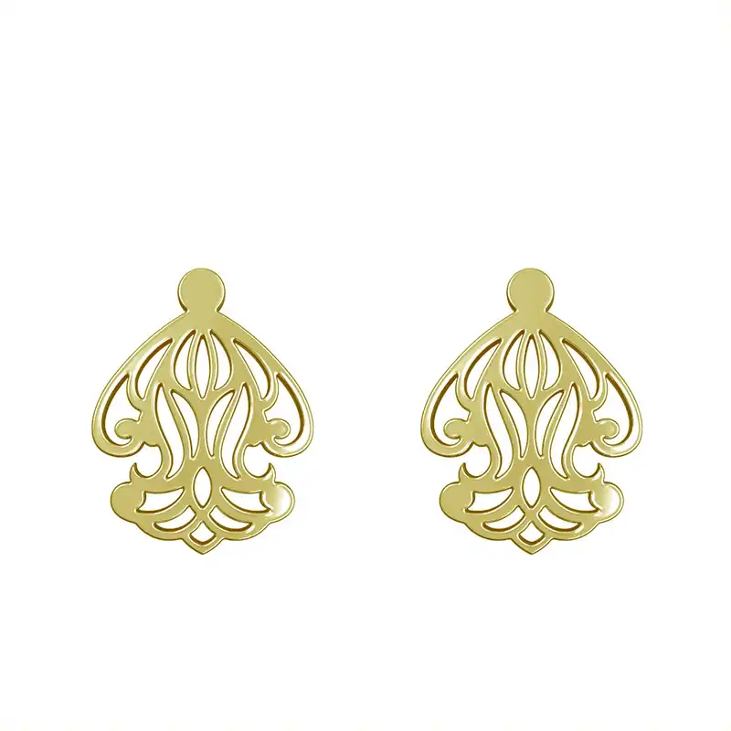 گوشواره طلا 18 عیار زنانه مدوپد مدل هندسی کد GA1-15197