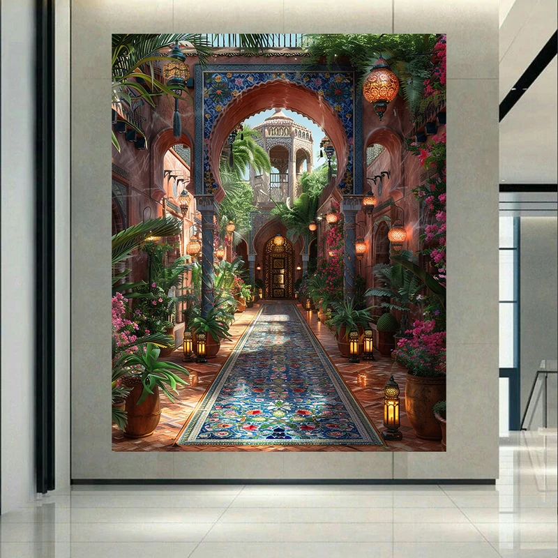 پوستر طرح مخمل راهروی باستانی مدل کاخ باشکوه کد AR305451