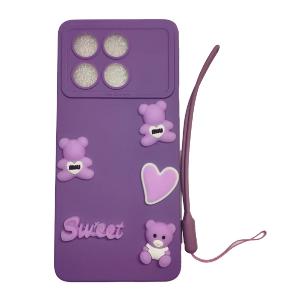 کاور لیمیا مدل عروسکی لنزدار ژله ای طرح Sweet مناسب برای گوشی موبایل شیاومی Xiaomi Poco X6 Pro به همراه بند آویز
