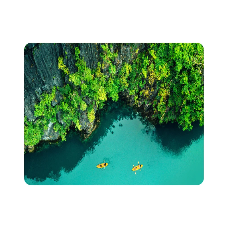 ماوس پد اطلس آبی طرح دریا و درخت و قایق  مدل T7417