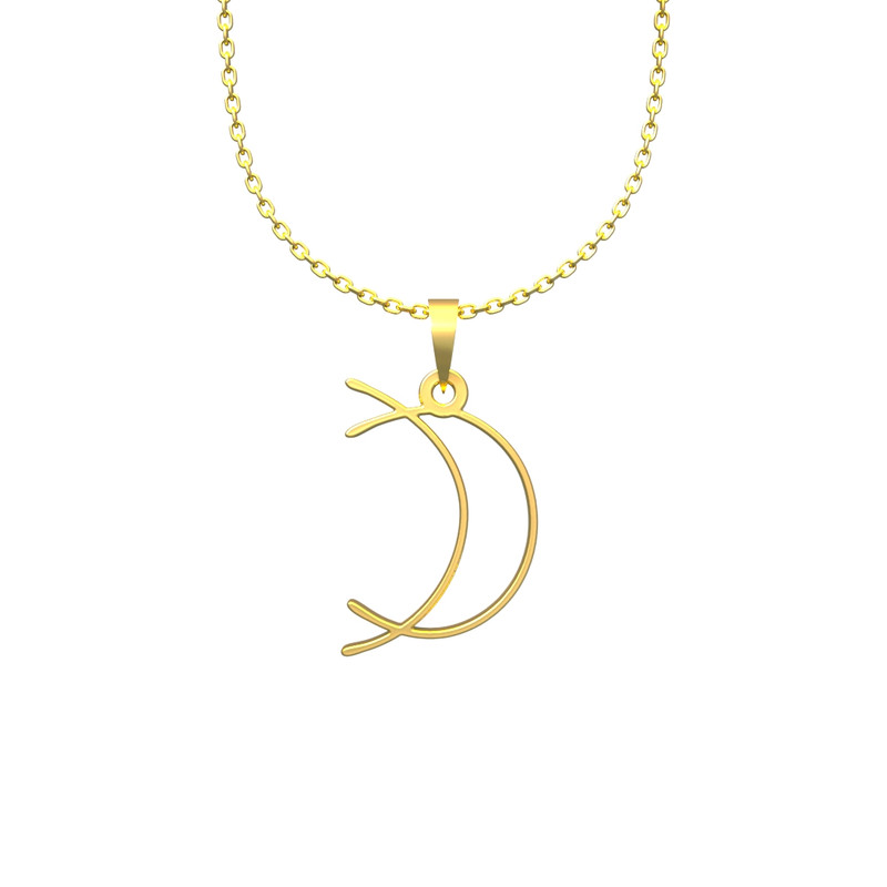 گردنبند طلا 18 عیار زنانه مدوپد مدل ماه کد F3-1-1068