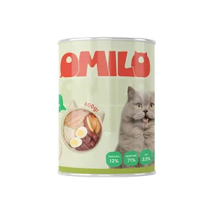 کنسرو غذای گربه اومیلو مدل نچرال طعم مرغ و سیب وزن 400 گرم