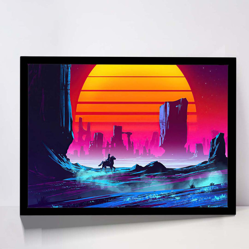 تابلو مدل horse rider cyberpunk کد F-13010