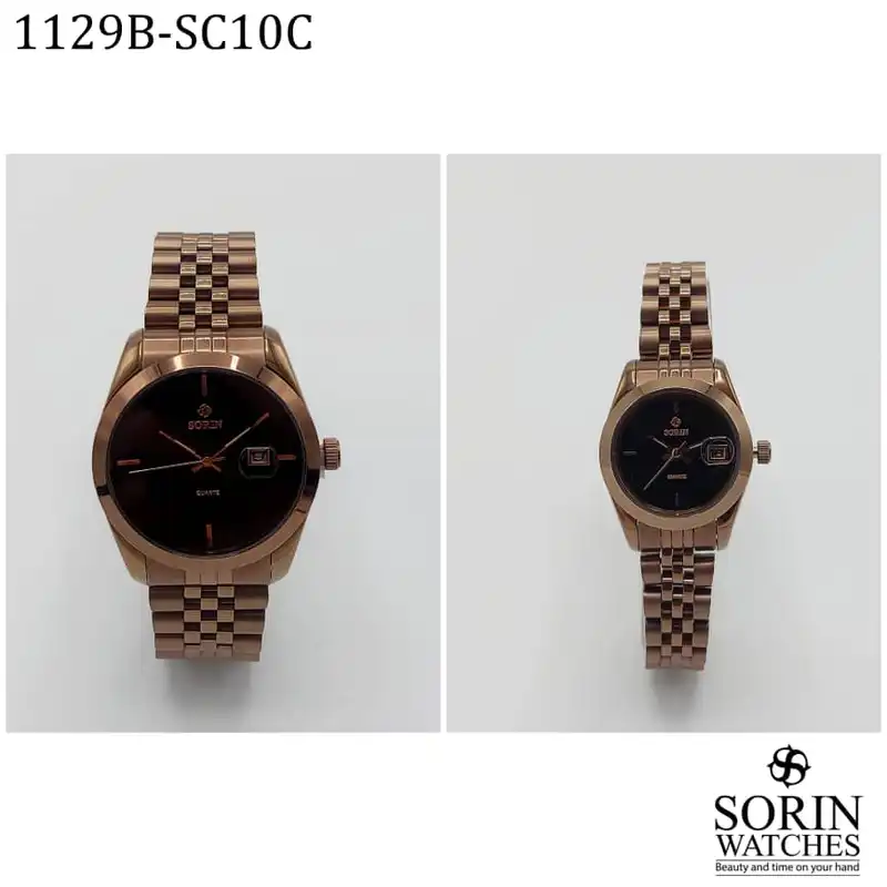 ست ساعت مچی عقربه ای زنانه و مردانه سورین مدل GL1129B-SC10C