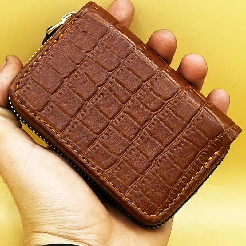 جاکارتی مدل چرم طبیعی طرح پوست کروکدیل