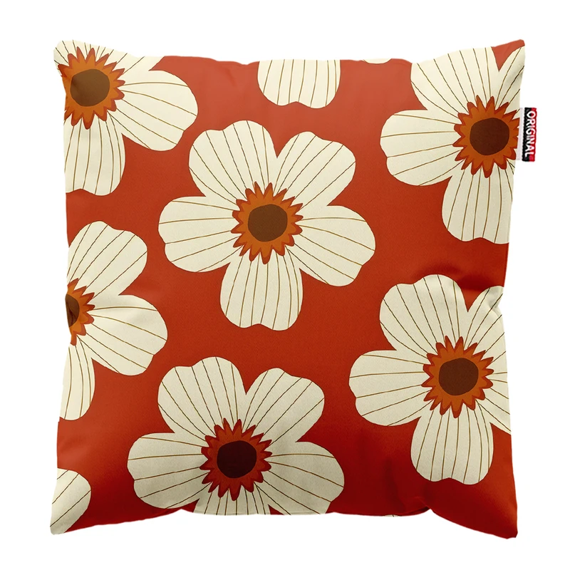 کوسن پاد آفرین مدل مینیمال طرح گل و برگ کد PK303226 سایز 30*30 سانتی متر