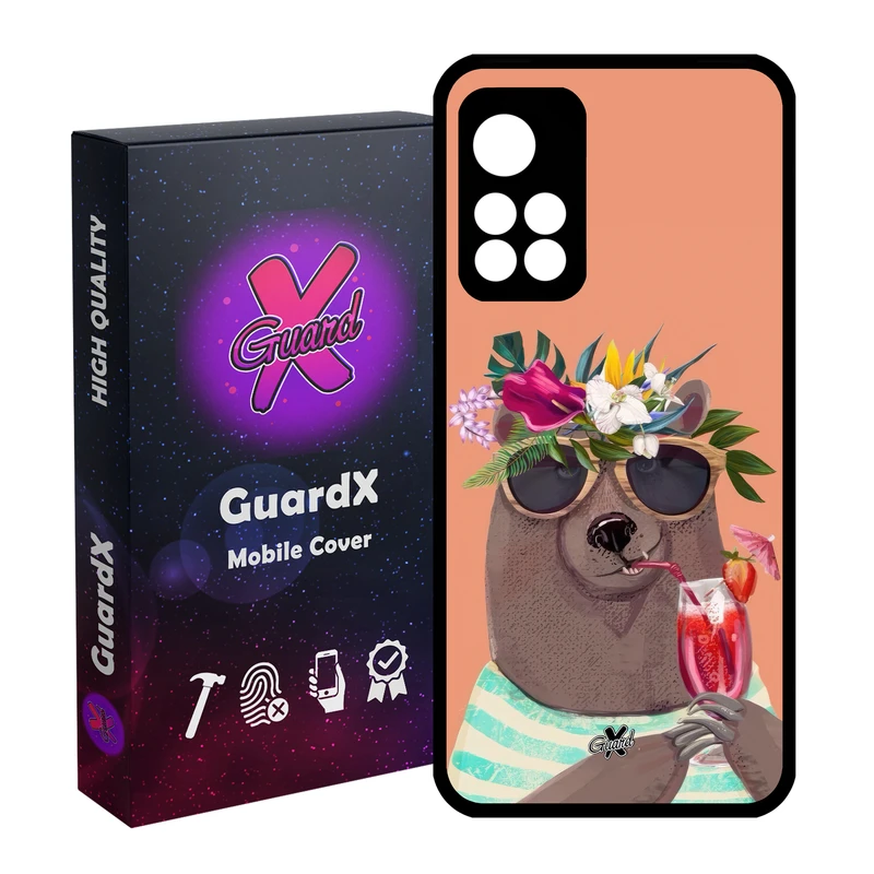 کاور گارد ایکس طرح خرس مدل Glass10645 مناسب برای گوشی موبایل شیائومی Redmi Note 11 Pro Plus 5G