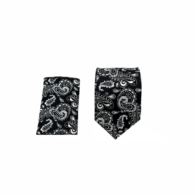 ست کراوات و دستمال جیب مردانه آریوان مدل  بته جقه کد TM9901