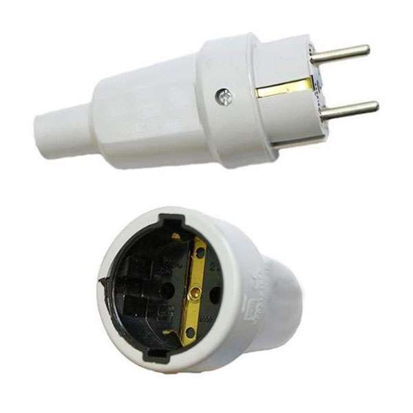 دوشاخه برق بهداد مدل BY2 به همراه مادگی