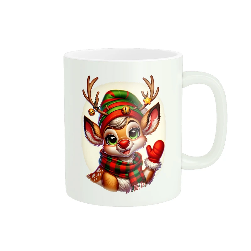 ماگ پادآفرین مدل کریسمس طرح کارتونی گوزن کد PM1020