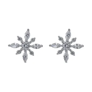 گوشواره نقره آی جواهر طرح ستاره کد 77298SGU