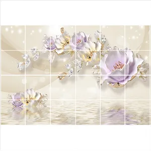 تایل سقفی طرح شاخه گل کد 3D1556-24 سایز 60x60 سانتی متر مجموعه 24 عددی