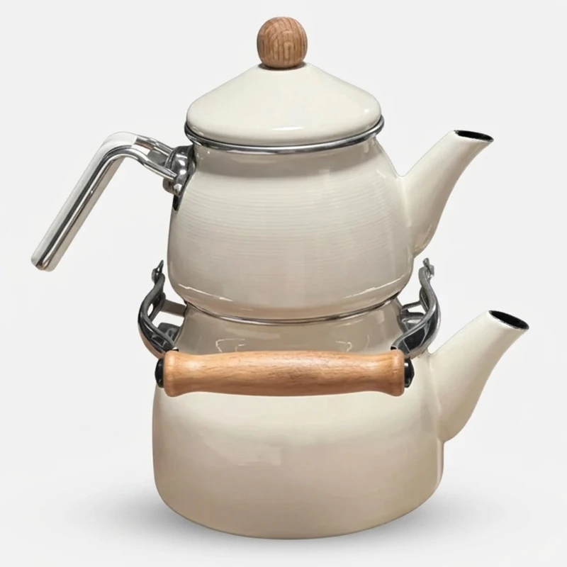 ست کتری و قوری شاهین مدل KRM-PRL گنجایش کتری 2.1 لیتر گنجایش قوری 1.1 لیتر