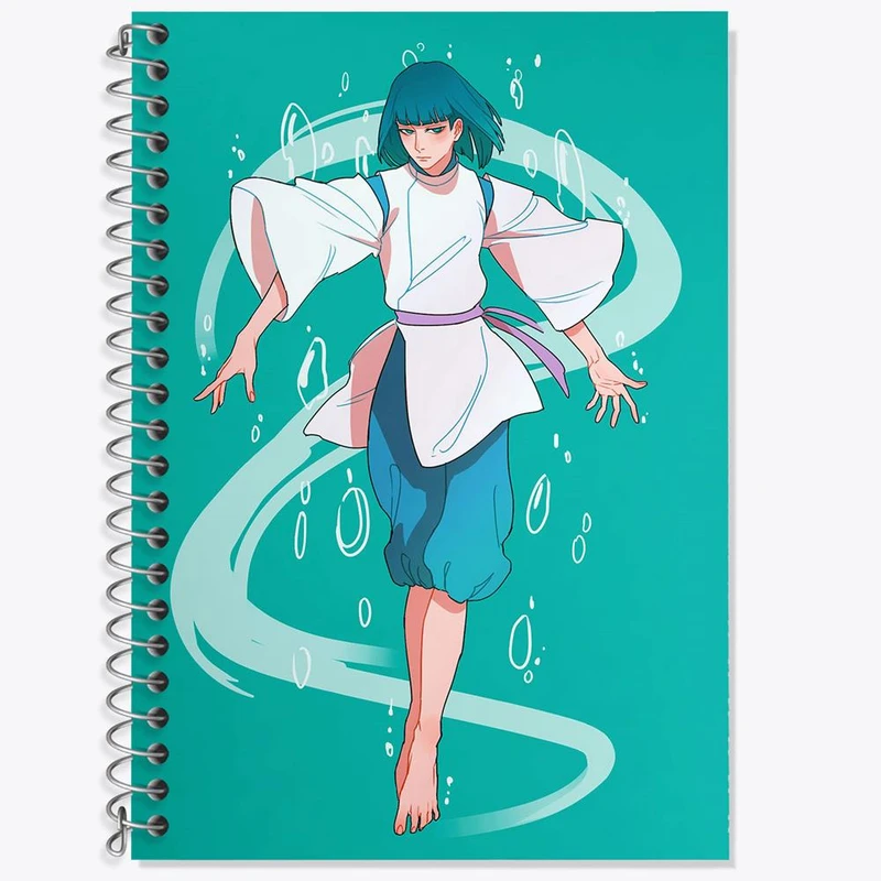 دفتر زبان 50 برگ خندالو مدل دو خط طرح هاکو انیمه شهر اشباح Spirited Away کد 12096