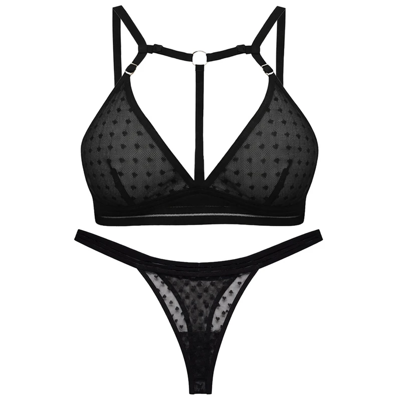 ست شورت و سوتین زنانه رونیا مدل هارنس دار قلبی کد 5525-409