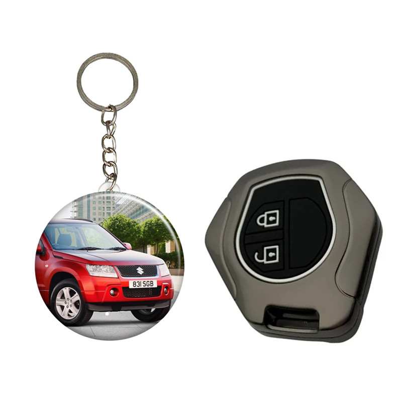 کاور ریموت و سوئیچ خودرو کالانیکس مدل COV-VITARA-100619 طرح فلزی مناسب برای سوزوکی ویتارا به همراه جاسوئیچی