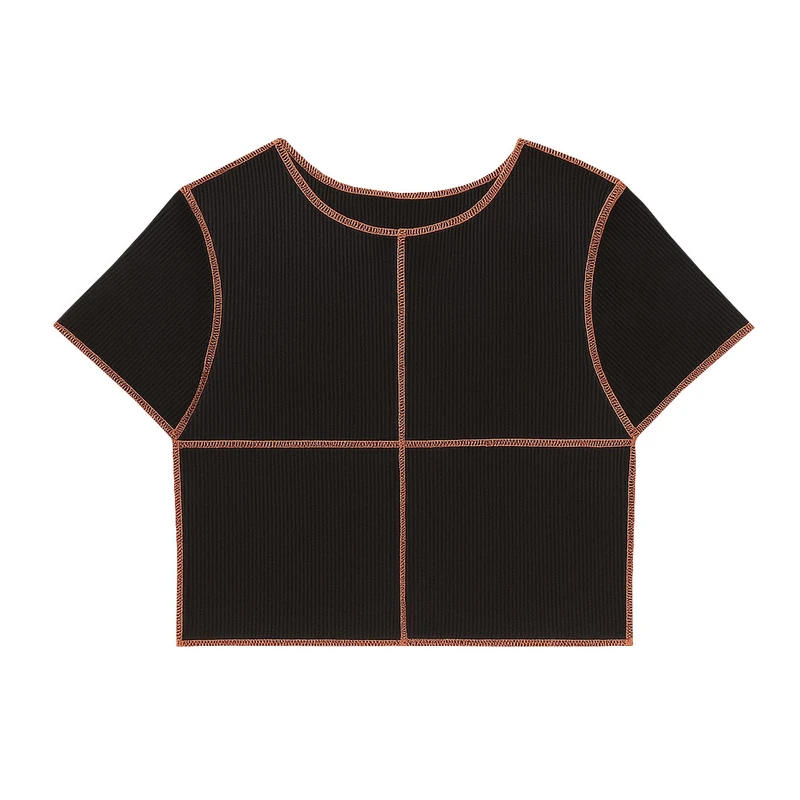 کراپ تی‌شرت آستین کوتاه زنانه بوهو مدل KBXW