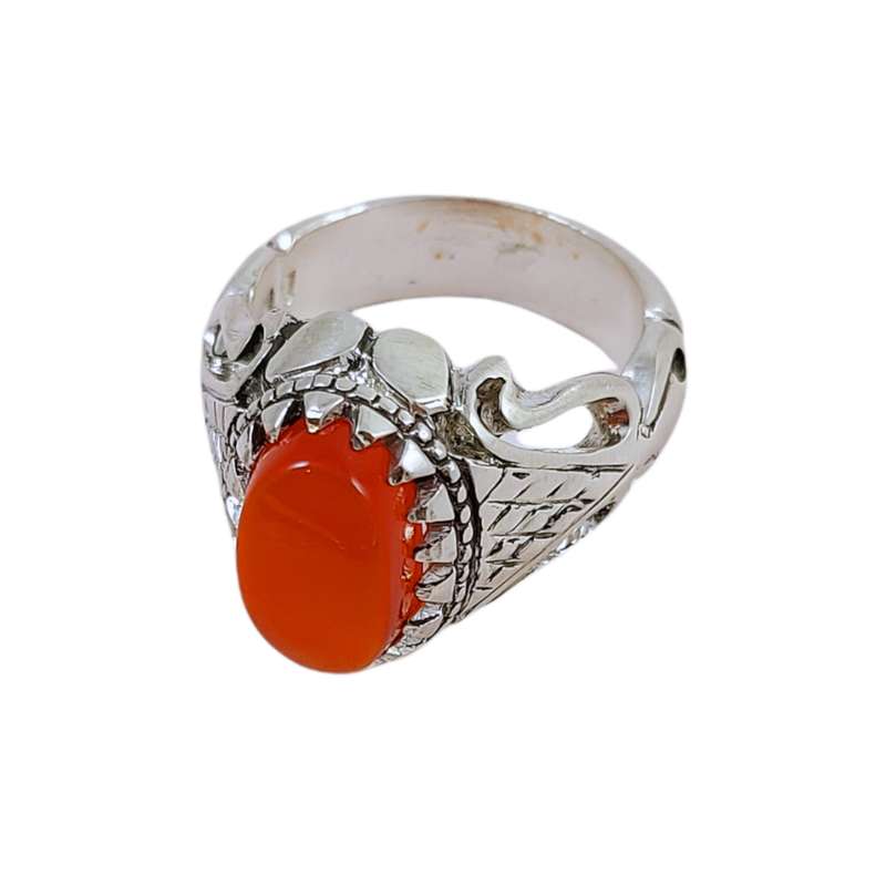 انگشتر نقره مردانه مدل عقیق خراسان 