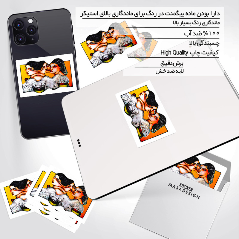 استیکر تزئینی موبایل و تبلت ماسا دیزاین طرح دختر مدل sn015