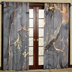 پرده طرح سنگ ماربل طوسی مدل مخمل پانچی کد 2_2723 W سایز 140x202 سانتی متر